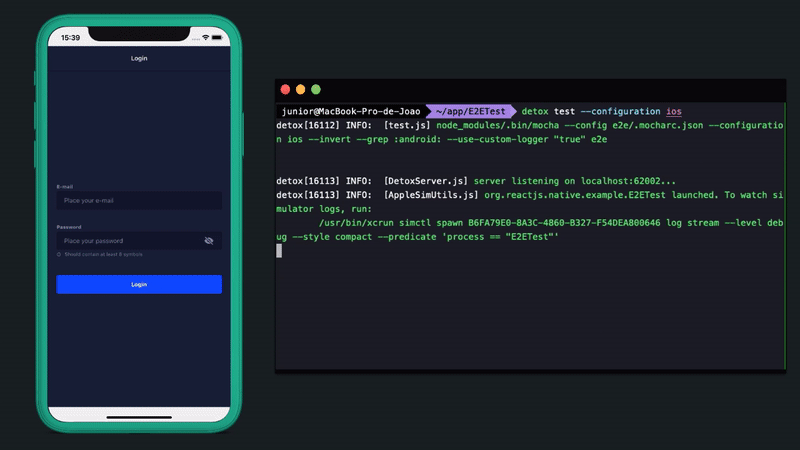 Running E2E test with Detox and React Native